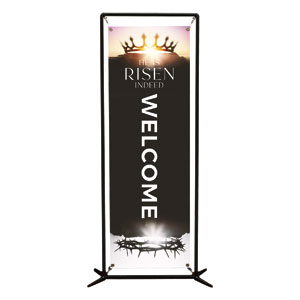 Risen Indeed Crowns 2' x 6' Banner