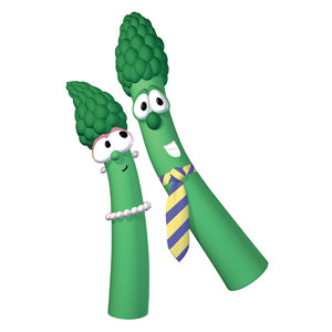 VeggieTales Mom and Dad Asparagus StickUp