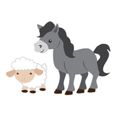 Children's Nativity Donkey and Sheep 