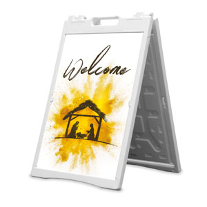 Gold Powder Creche Welcome 2' x 3' Street Sign Banners