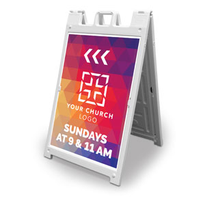 Geometric Bold Church Logo 2' x 3' Street Sign Banners