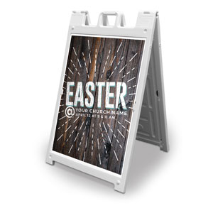 Dark Wood Easter At 2' x 3' Street Sign Banners