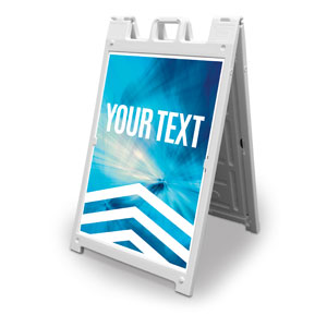Chevron Blue Your Text 2' x 3' Street Sign Banners