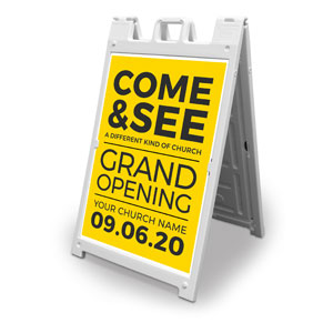 Yellow Grand Opening 2' x 3' Street Sign Banners
