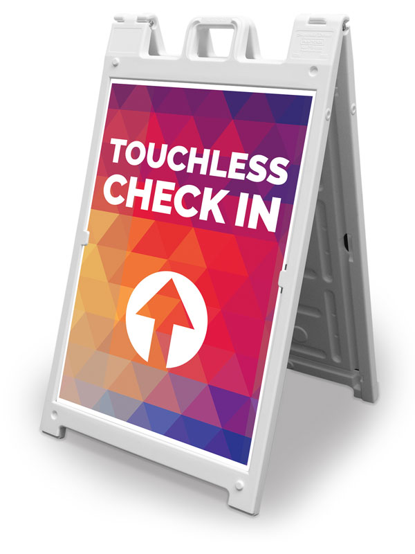 Banners, Geometric Bold Products, Geometric Bold Touchless Check In, 2' x 3'