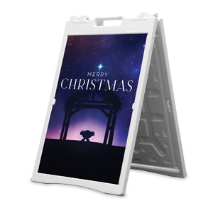 Begins With Christ Manger 2' x 3' Street Sign Banners