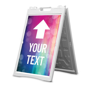 Colorful Lights Your Text Arrow 2' x 3' Street Sign Banners