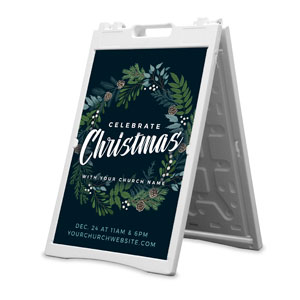 Christmas Floral Wreath 2' x 3' Street Sign Banners