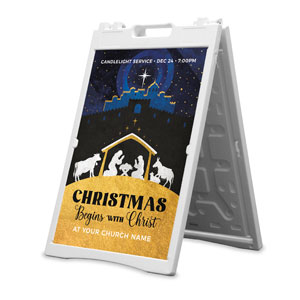 Nativity Begins with Christ 2' x 3' Street Sign Banners