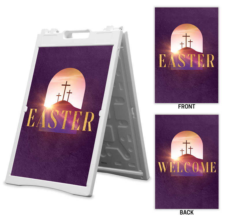 Banners, Easter, Easter Sunrise Window Easter Welcome, 2' x 3'
