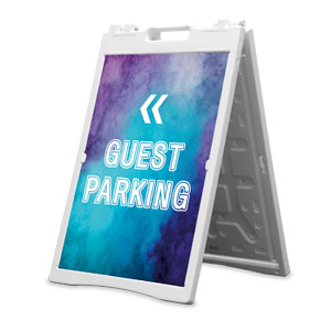 Blue Stucco Guest Parking 2' x 3' Street Sign Banners