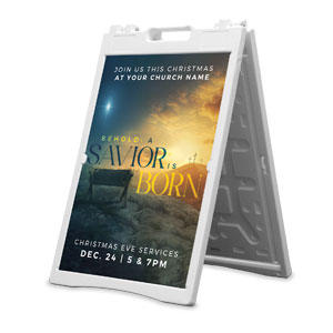 Behold A Savior Is Born 2' x 3' Street Sign Banners