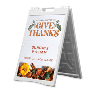 Give Thanks Seat For You 2' x 3' Street Sign Banners