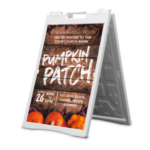 Pumpkin Patch Wood Grain 2' x 3' Street Sign Banners