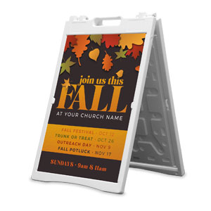 Join Us This Fall Leaves 2' x 3' Street Sign Banners