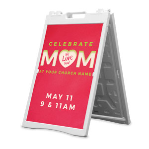 Celebrate Mom Heart 2' x 3' Street Sign Banners