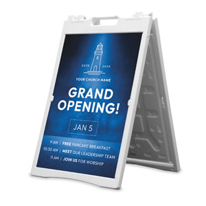 Grand Opening Blue 2' x 3' Street Sign Banners