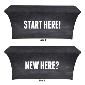 Slate New Here Start Here Stretch Table Covers