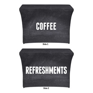 Slate Coffee Refreshments Stretch Table Covers