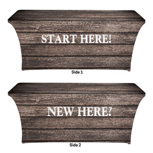 Rustic Charm New Here Start Here Stretch Table Covers