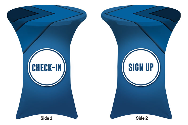 Table Covers, Bold Blue Sign Up Check In, 43