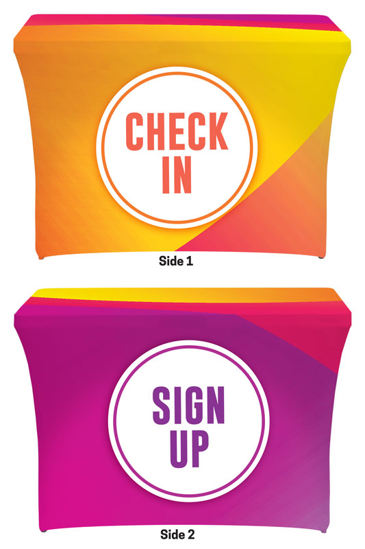 Table Covers, Curved Colors Products, Curved Colors Sign Up Check In, 2' x 4'