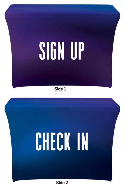 Table Covers, Welcome, Aurora Lights Sign Up Check In, 2' x 4'