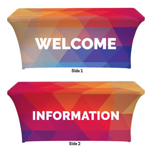 Geometric Bold Welcome Information Stretch Table Covers