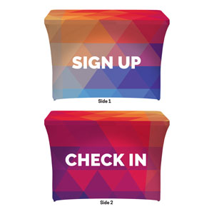 Geometric Bold Sign Up Check In Stretch Table Covers