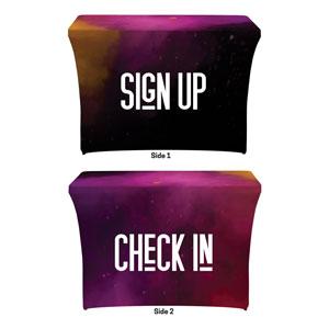 Dark Smoke Sign Up Check In Stretch Table Covers