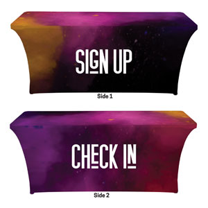 Dark Smoke Sign Up Check In Stretch Table Covers
