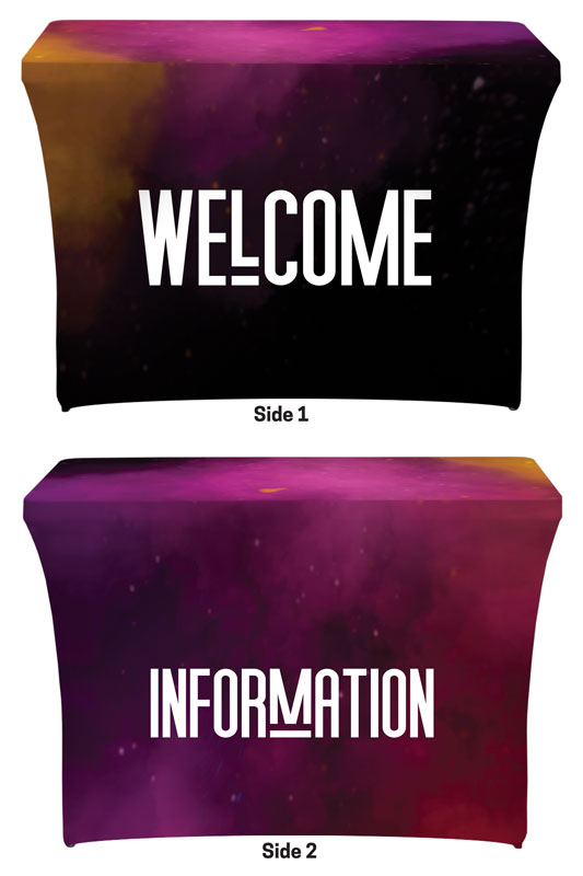 Table Covers, Welcome, Dark Smoke Welcome Information, 2' x 4'