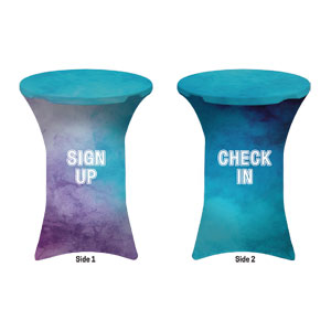 Blue Stucco Sign Up Check In Stretch Table Covers