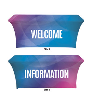 Bright Gradient Welcome Information Stretch Table Covers