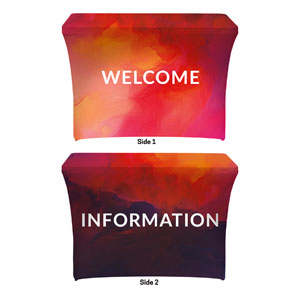 Vibrant Paint Welcome Information Stretch Table Covers