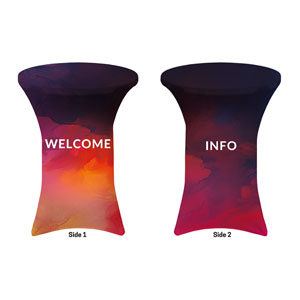 Vibrant Paint Welcome Information Stretch Table Covers