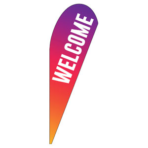 Welcome Bold Abstract Teardrop Flag Banners