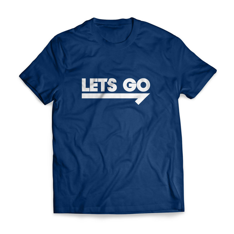 T-Shirts, Go2020 Let's Go Navy - Large, Large (Unisex)