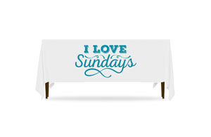 I Love Sundays 6'  Table Throws