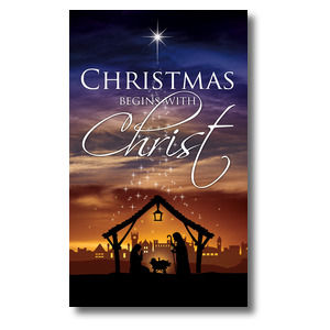 Christmas Begins Christ 3 x 5 Vinyl Banner