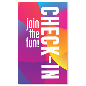 Curved Colors Check-In 3 x 5 Vinyl Banner