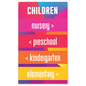 Curved Colors Children Directional 3 x 5 Vinyl Banner