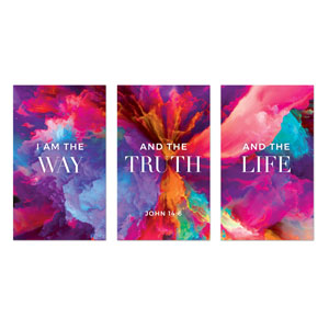 Easter Color Smoke Triptych 3 x 5 Vinyl Banner