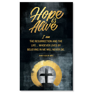 Hope Is Alive Gold Scripture 3 x 5 Vinyl Banner