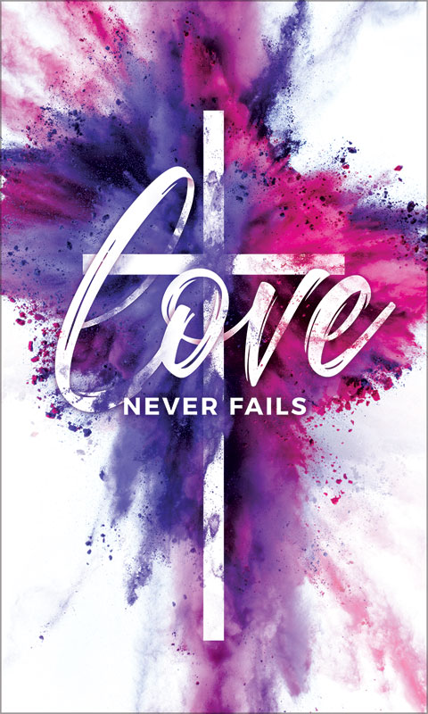 Banners, Easter, Love Never Fails, 3 x 5