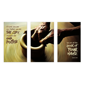 Potter's Hands Isaiah 64:8 3 x 5 Vinyl Banner