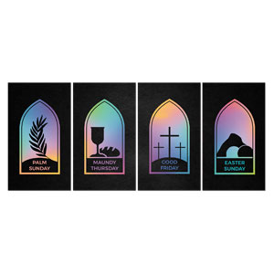 Easter Window Icons Set 3 x 5 Vinyl Banner