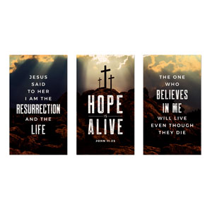 Hope Is Alive Crosses Triptych 3 x 5 Vinyl Banner