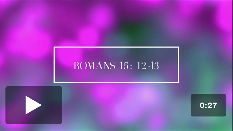 Video Downloads, Christmas, Romans 15:12-13 Scripture