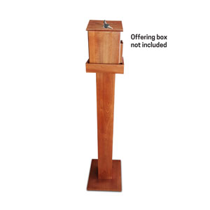 Wood Stand for Offering Box - Oak Brown Signs and Stands